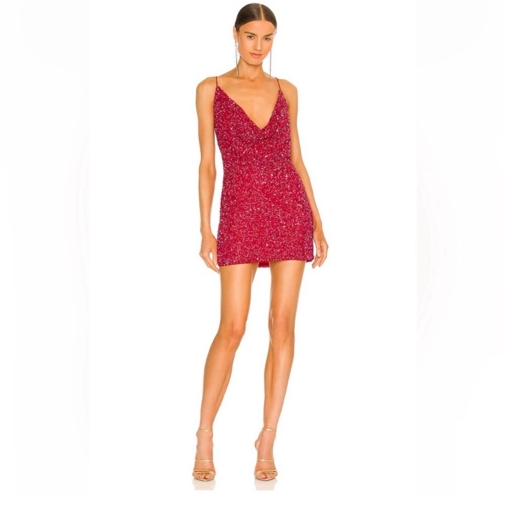 Retrofête Sequin Mini Fuchsia Mich summer Dress Pink Party Cocktail XS